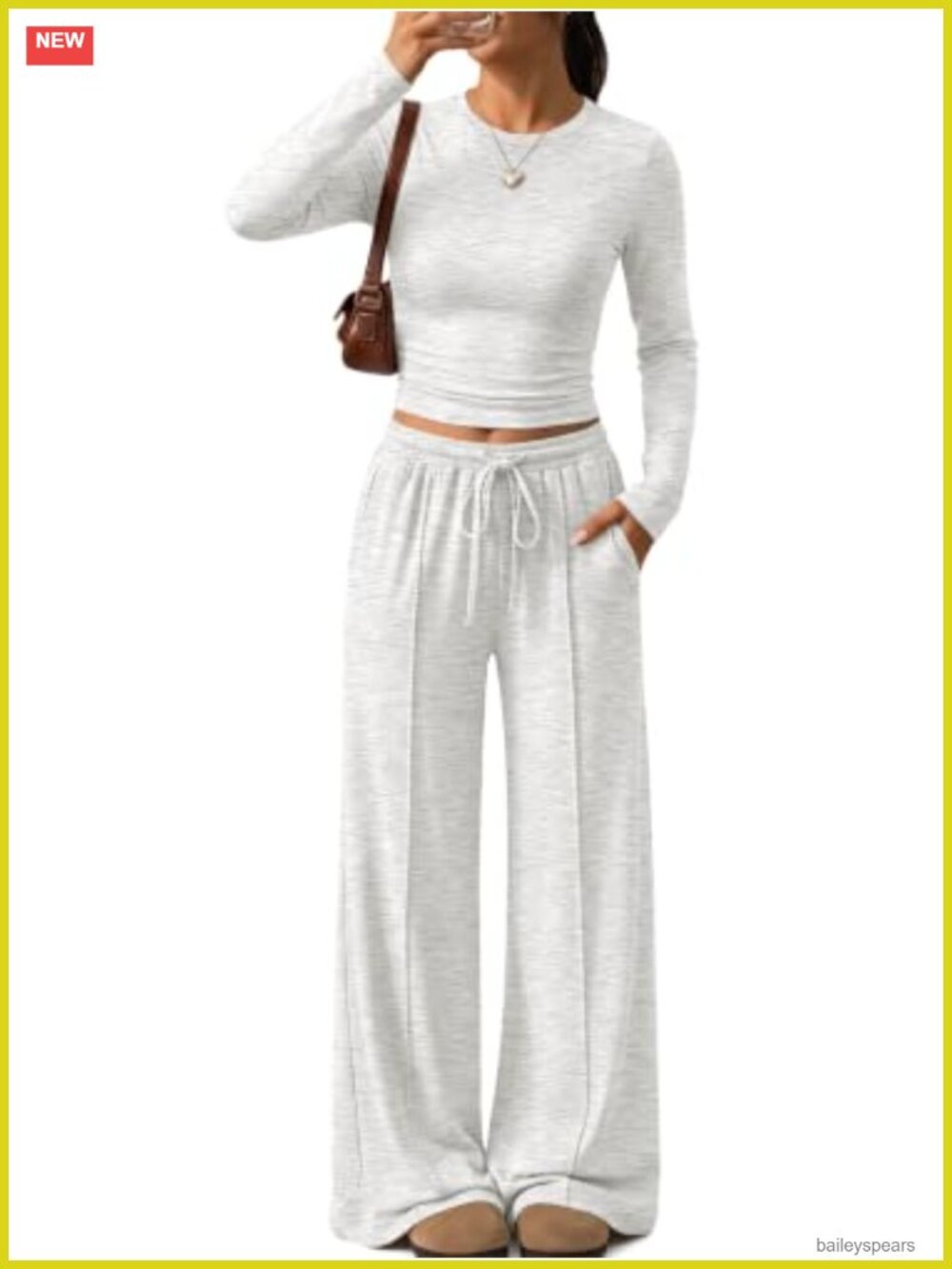 Women's 2 Piece Lounge Set Pintuck Wide Leg Pants & Top Rayon Spandex